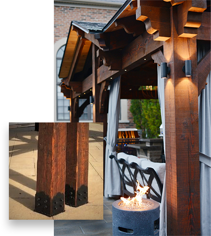 pergola and pavilion post and pot lights